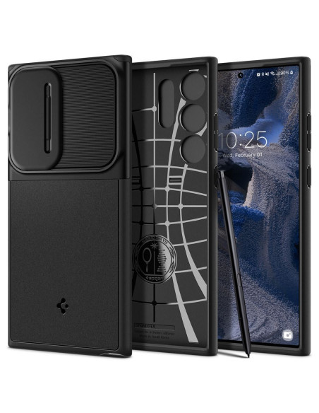 Coque SPIGEN Optik Armor pour SAMSUNG S23 ULTRA noir
