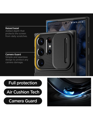 Coque SPIGEN Optik Armor pour SAMSUNG S23 ULTRA noir