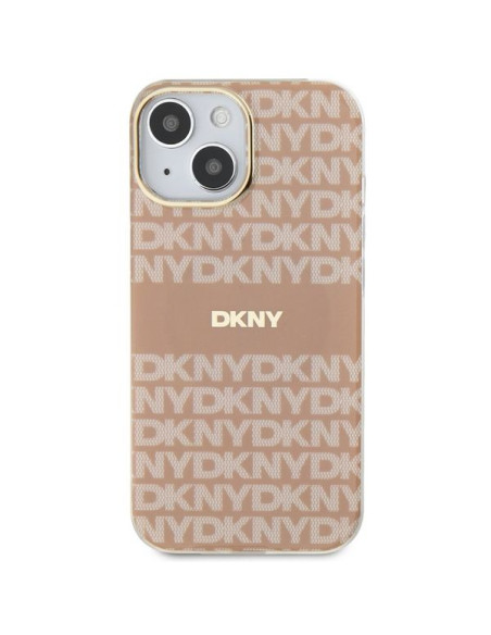 Coque DKNY pour IPHONE 15 Plus compatible avec MagSafe DKHMP15MHRHSEP (DKNY HC MagSafe PC TPU Repeat Texture Pattern W/ Stripe) 