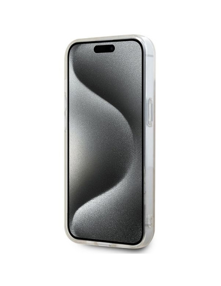 Coque DKNY pour IPHONE 15 Plus compatible avec MagSafe DKHMP15MHRHSEP (DKNY HC MagSafe PC TPU Repeat Texture Pattern W/ Stripe) 