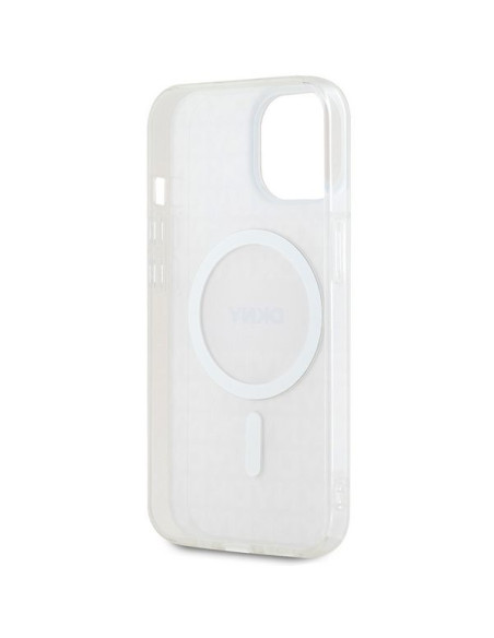 Coque DKNY pour IPHONE 15 Plus compatible avec MagSafe DKHMP15MHRHSEP (DKNY HC MagSafe PC TPU Repeat Texture Pattern W/ Stripe) 
