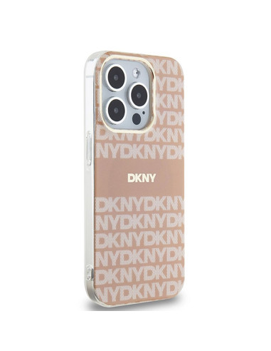 Coque DKNY pour IPHONE 15 Pro compatible avec MagSafe DKHMP15LHRHSEP (DKNY HC MagSafe PC TPU Repeat Texture Pattern W/ Stripe) r