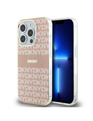 Coque DKNY pour IPHONE 15 Pro Max compatible avec MagSafe DKHMP15XHRHSEP (DKNY HC MagSafe PC TPU Repeat Texture Pattern W/ Strip