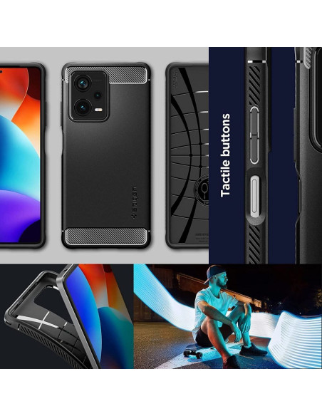 SPIGEN Coque Rugged Armor pour XIAOMI Redmi Note 12 PRO PLUS 5G noir mat