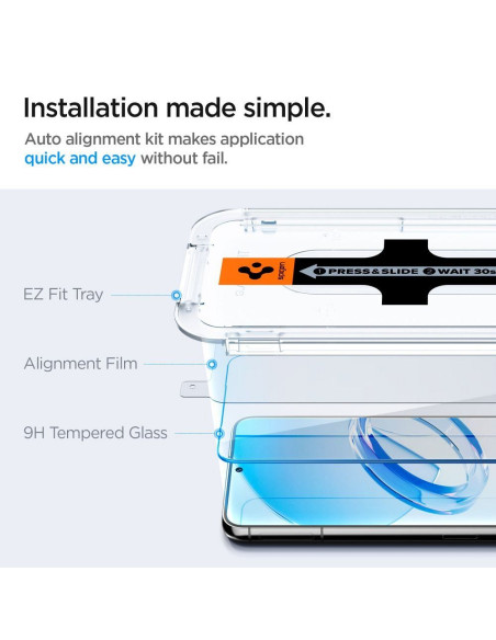 Verre trempé "EZ FIT" de SPIGEN GLAS.TR 2-pack pour SAMSUNG S23 PLUS transparent