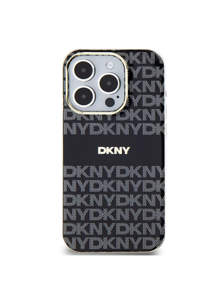 Coque DKNY pour IPHONE 13 Pro Max compatible avec MagSafe DKHMP13XHRHSEK (DKNY HC MagSafe PC TPU Repeat Texture Pattern W/ Strip