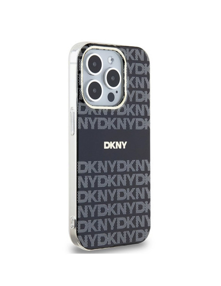 Coque DKNY pour IPHONE 13 Pro Max compatible avec MagSafe DKHMP13XHRHSEK (DKNY HC MagSafe PC TPU Repeat Texture Pattern W/ Strip
