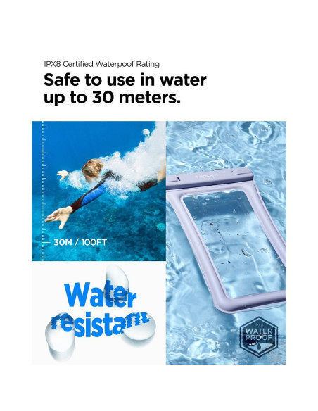 SPIGEN A610 Universal Waterproof Float Case aqua blue