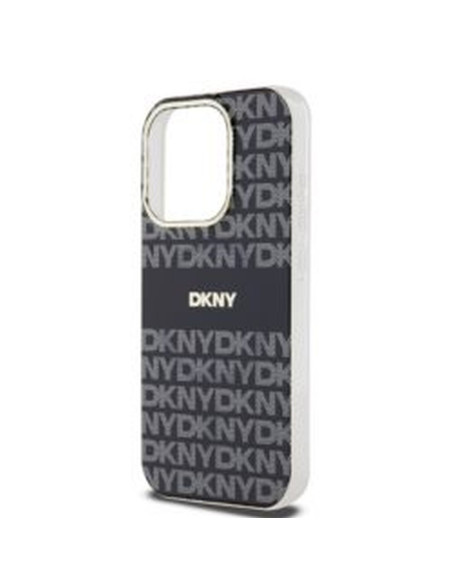 Coque DKNY pour IPHONE 14 Pro Max compatible avec MagSafe DKHMP14XHRHSEK (DKNY HC MagSafe PC TPU Repeat Texture Pattern W/ Strip