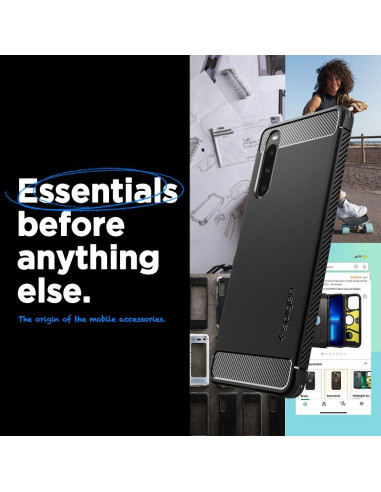 SPIGEN Coque Rugged Armor pour SONY XPERIA 1 V noir mat