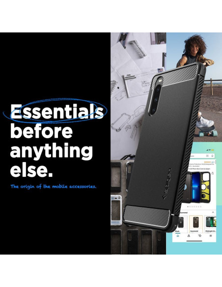 SPIGEN Coque Rugged Armor pour SONY XPERIA 1 V noir mat