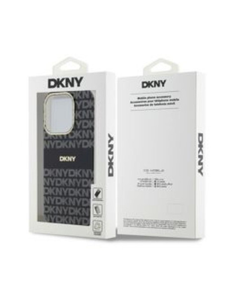Coque DKNY pour IPHONE 14 Pro Max compatible avec MagSafe DKHMP14XHRHSEK (DKNY HC MagSafe PC TPU Repeat Texture Pattern W/ Strip