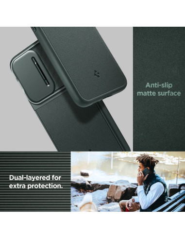 Coque SPIGEN Optik Armor pour SAMSUNG S23 FE vert abysse