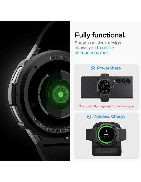SPIGEN Liquid Air Coque pour SAMSUNG Galaxy Watch 6 Classic (43 MM) noir mat