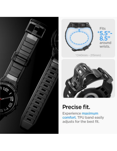 SPIGEN Rugged Armor "PRO" Coque pour SAMSUNG Galaxy Watch 6 Classic (43 MM) noir mat