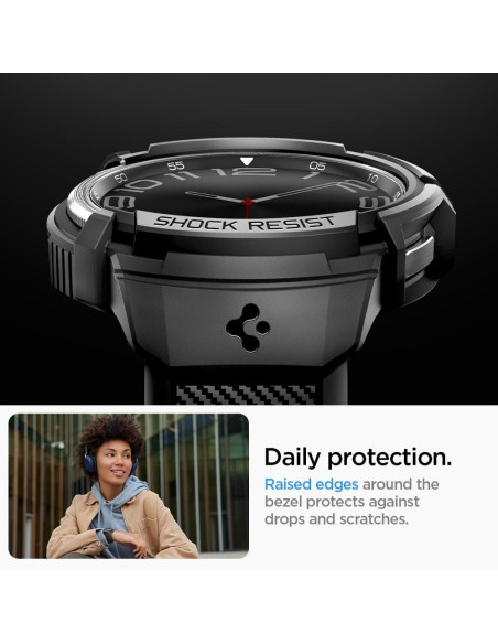 SPIGEN Rugged Armor "PRO" Coque pour SAMSUNG Galaxy Watch 6 Classic (43 MM) noir mat