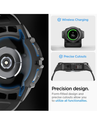 SPIGEN Rugged Armor "PRO" Coque pour SAMSUNG Galaxy Watch 6 Classic (43 MM) noir mat