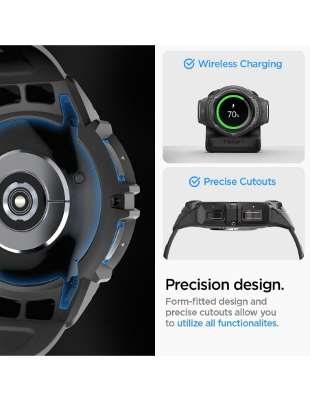SPIGEN Rugged Armor "PRO" Coque pour SAMSUNG Galaxy Watch 6 Classic (43 MM) noir mat