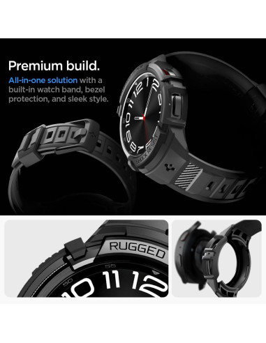 SPIGEN Rugged Armor "PRO" Coque pour SAMSUNG Galaxy Watch 6 Classic (43 MM) noir mat