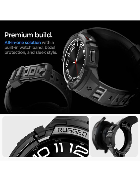 SPIGEN Rugged Armor "PRO" Coque pour SAMSUNG Galaxy Watch 6 Classic (43 MM) noir mat