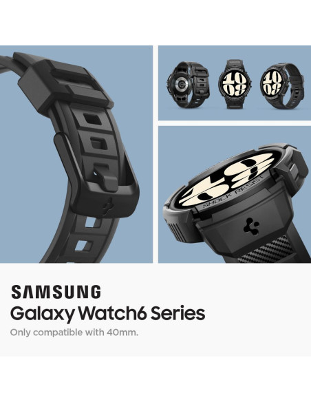 SPIGEN Rugged Armor "PRO" Coque pour SAMSUNG Galaxy Watch 6 (40 MM) noir mat