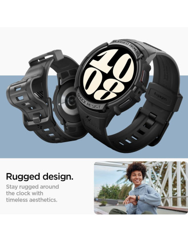 SPIGEN Rugged Armor "PRO" Coque pour SAMSUNG Galaxy Watch 6 (40 MM) noir mat