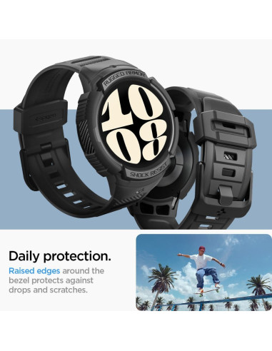 SPIGEN Rugged Armor "PRO" Coque pour SAMSUNG Galaxy Watch 6 (40 MM) noir mat