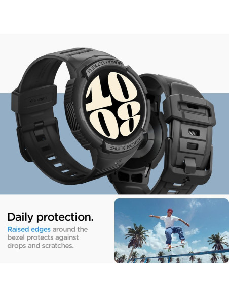 SPIGEN Rugged Armor "PRO" Coque pour SAMSUNG Galaxy Watch 6 (40 MM) noir mat