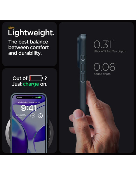 SPIGEN Thin Fit case for IPHONE 15 PRO MAX metal slate