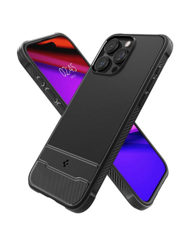SPIGEN Rugged Armor Coque compatible MAG pour IPHONE 15 PRO MAX noir mat