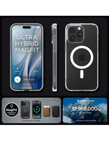 SPIGEN Ultra Hybrid Mag Safe Coque compatible pour IPHONE 15 PRO MAX blanc