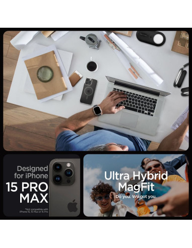 SPIGEN Ultra Hybrid Mag Safe Coque compatible pour IPHONE 15 PRO MAX graphite