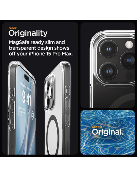 SPIGEN Ultra Hybrid Mag Safe Coque compatible pour IPHONE 15 PRO MAX graphite