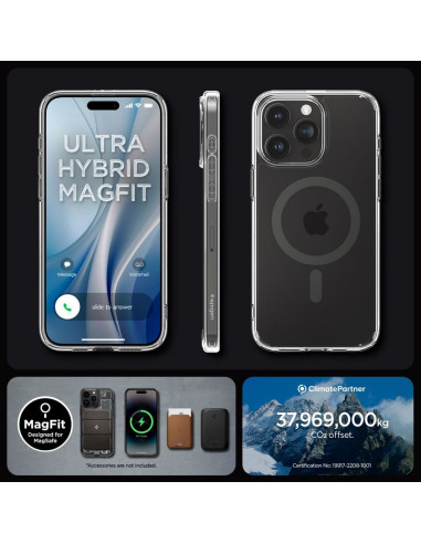 SPIGEN Ultra Hybrid Mag Safe Coque compatible pour IPHONE 15 PRO MAX graphite