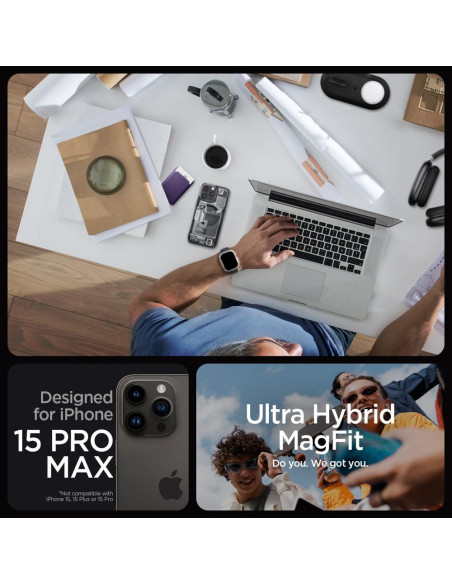 SPIGEN Ultra Hybrid compatible with MagSafe for IPHONE 15 PRO MAX zero white
