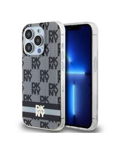 Coque pour IPHONE 14 Pro compatible avec MagSafe DKHMP14LHCPTSK (DKNY HC MagSafe PC TPU Checkered Pattern W/Printed Stripes) noi