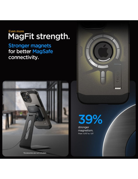 SPIGEN Tough Armor MAG compatible with MagSafe for IPHONE 15 PRO MAX gunmetal