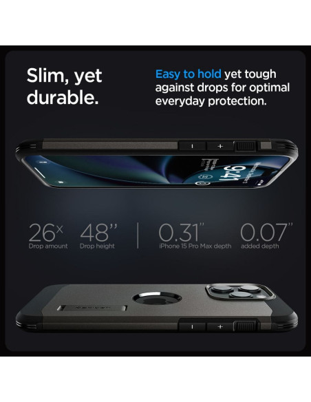 SPIGEN Tough Armor MAG compatible with MagSafe for IPHONE 15 PRO MAX gunmetal