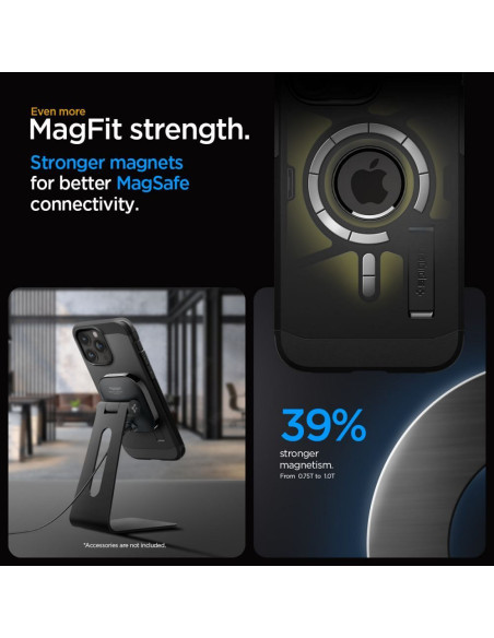 SPIGEN Tough Armor MAG Coque compatible avec MagSafe pour IPHONE 15 PRO MAX noir