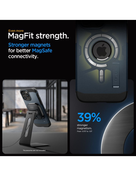 SPIGEN Tough Armor MAG compatible with MagSafe for IPHONE 15 PRO MAX metal slate