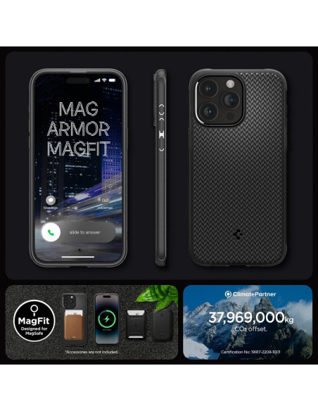 SPIGEN Coque compatible Mag Armor pour IPHONE 15 PRO MAX noir mat
