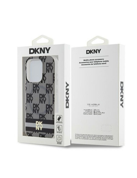 Coque pour IPHONE 14 Pro compatible avec MagSafe DKHMP14LHCPTSK (DKNY HC MagSafe PC TPU Checkered Pattern W/Printed Stripes) noi