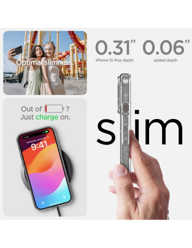 SPIGEN Liquid Crystal Coque pour IPHONE 15 PLUS cristal pailleté