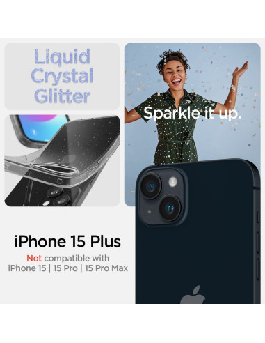 SPIGEN Liquid Crystal Coque pour IPHONE 15 PLUS cristal pailleté