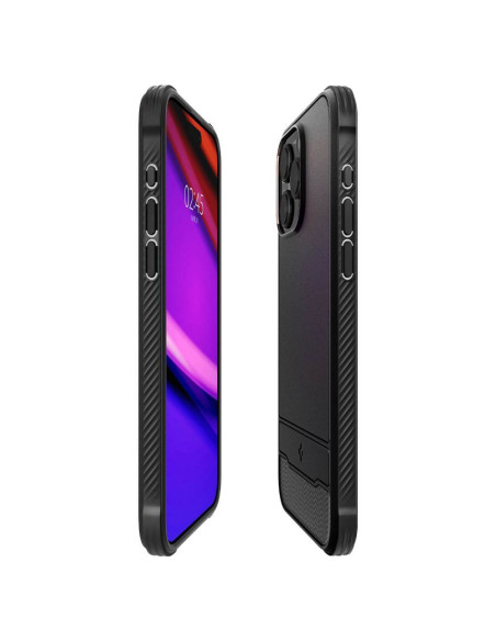 SPIGEN Rugged Armor Coque compatible MAG pour IPHONE 15 PRO noir mat