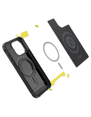 SPIGEN Rugged Armor Coque compatible MAG pour IPHONE 15 PRO noir mat