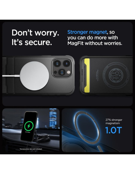 SPIGEN Rugged Armor Coque compatible MAG pour IPHONE 15 PRO noir mat