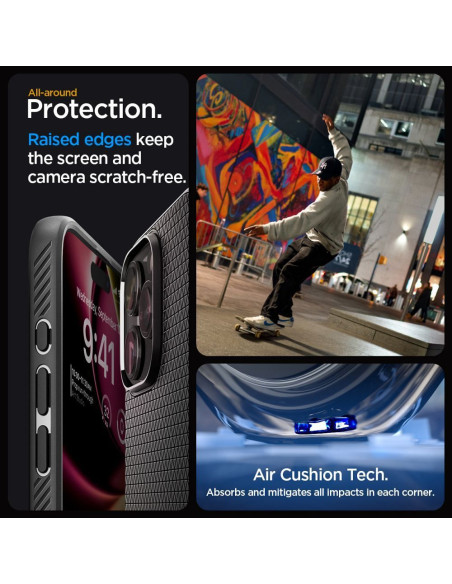 SPIGEN Liquid Air Coque pour IPHONE 15 PRO noir mat