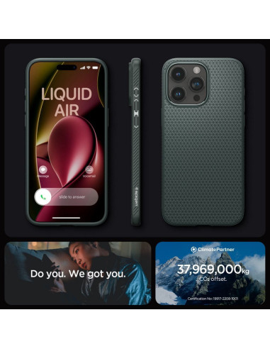 SPIGEN Liquid Air Coque pour IPHONE 15 PRO vert abysse