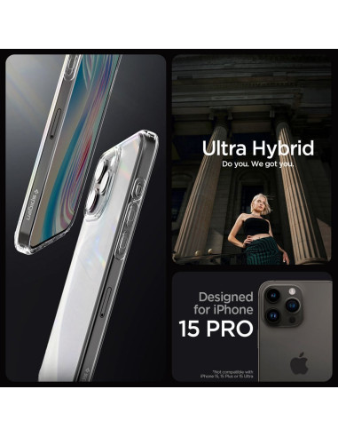 SPIGEN Ultra Hybrid Coque pour IPHONE 15 PRO frost clear